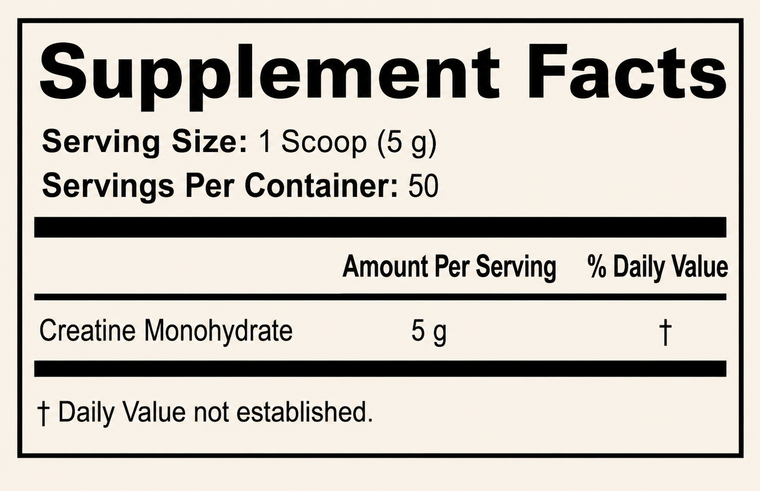 supplement facts label for vyro daily strength creatine monohydrate