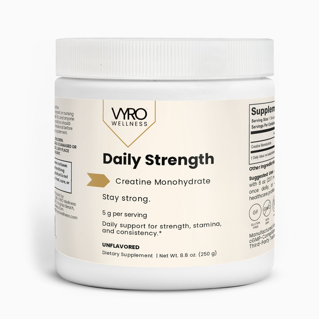 Vyro Wellness Daily Strength supplement container on a white background